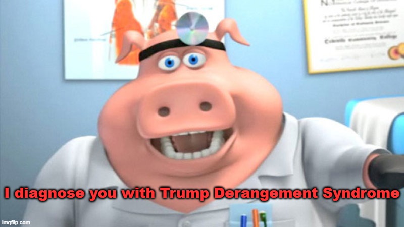 I diagnose you with Trump Derangement Syndrome | image tagged in i diagnose you with dead | made w/ Imgflip meme maker