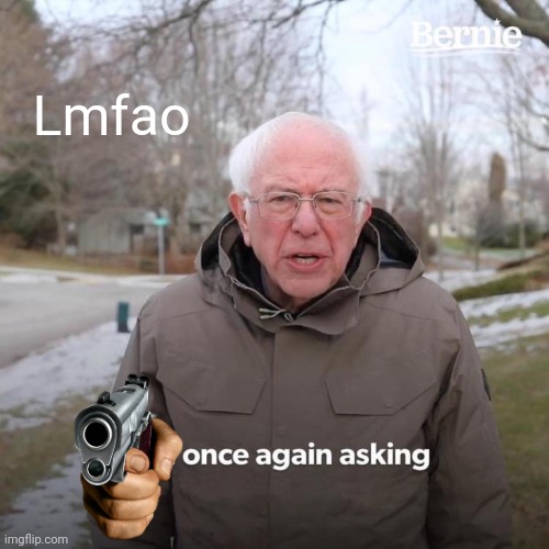 Bernie I Am Once Again Asking For Your Support Meme | Lmfao | image tagged in memes,bernie i am once again asking for your support | made w/ Imgflip meme maker