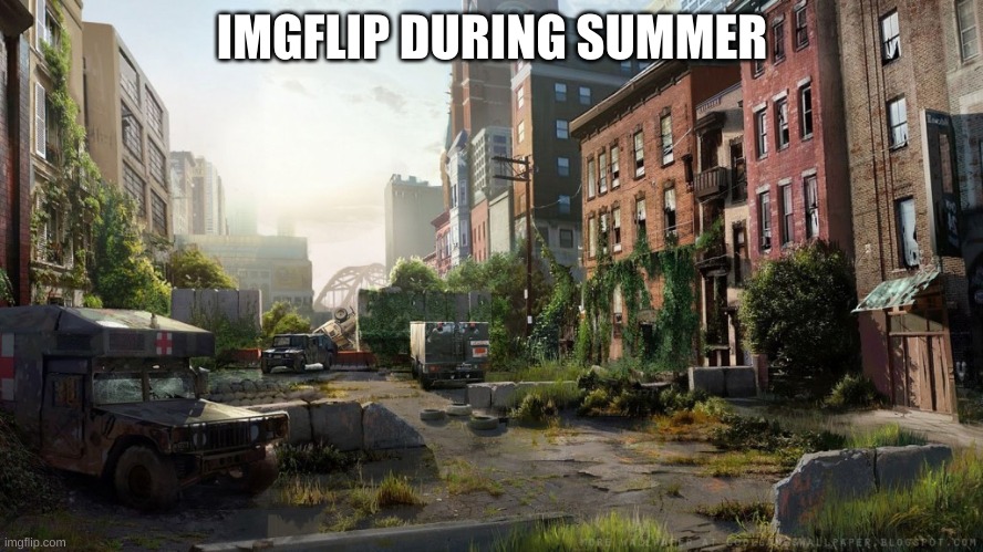 wasteland | IMGFLIP DURING SUMMER | image tagged in nobody's home | made w/ Imgflip meme maker