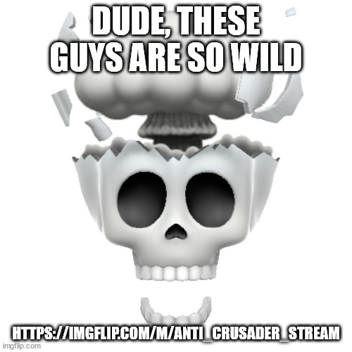 they make fun of us >:( | DUDE, THESE GUYS ARE SO WILD; HTTPS://IMGFLIP.COM/M/ANTI_CRUSADER_STREAM | image tagged in vine boom,crusader,wtf | made w/ Imgflip meme maker
