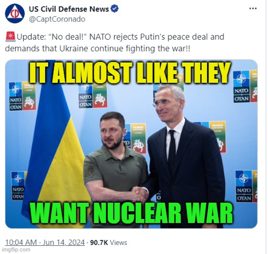 No Peace deal! Fight to the death of everyone on the planet | IT ALMOST LIKE THEY; WANT NUCLEAR WAR | image tagged in peace,war,nuclear war,fjb,russia,vladimir putin | made w/ Imgflip meme maker