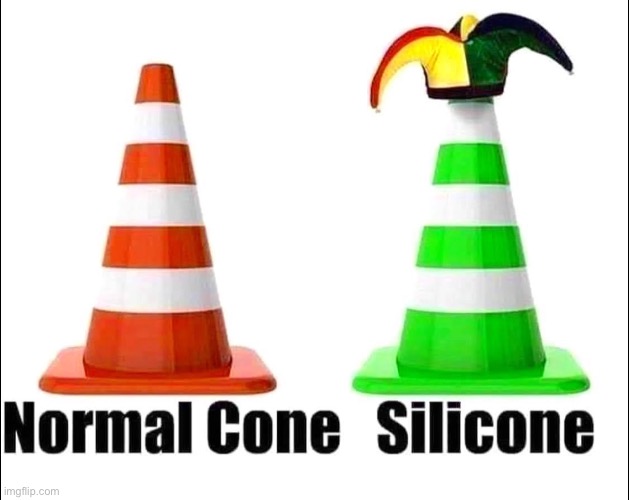 Silly Cone | image tagged in silicone,conehead,silly,normal | made w/ Imgflip meme maker