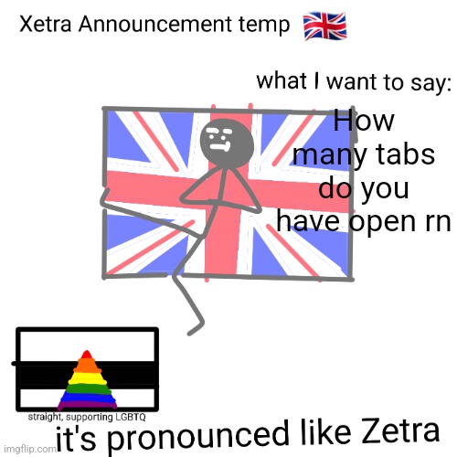 Xetra announcement temp | How many tabs do you have open rn | image tagged in xetra announcement temp | made w/ Imgflip meme maker