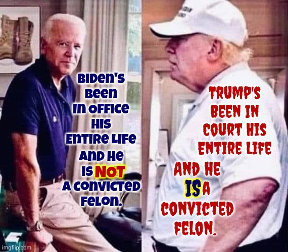 Let's Do Lunch | Trump's Been In Court His Entire Life; Biden's Been In Office His Entire Life; And he is NOT A Convicted Felon. NOT; IS; And he IS a convicted felon. | image tagged in biden trump healthy old elderly aged,trump lies,trump was convicted,trump is guilty,trump is a convicted felon,memes | made w/ Imgflip meme maker