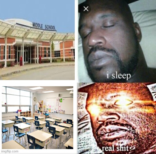 Schools inside and outside | image tagged in memes,sleeping shaq | made w/ Imgflip meme maker