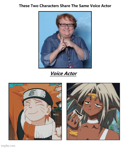 maile Flanagan | image tagged in same voice actor,naruto,anime,outlaws,cats,naruto shippuden | made w/ Imgflip meme maker