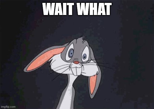 bugs bunny crazy face | WAIT WHAT | image tagged in bugs bunny crazy face | made w/ Imgflip meme maker