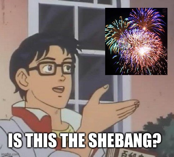 Is This A Pigeon Meme | IS THIS THE SHEBANG? | image tagged in memes,is this a pigeon | made w/ Imgflip meme maker