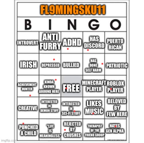 no bingo :sadspongebob: | image tagged in fl9mingsku11 bingo | made w/ Imgflip meme maker