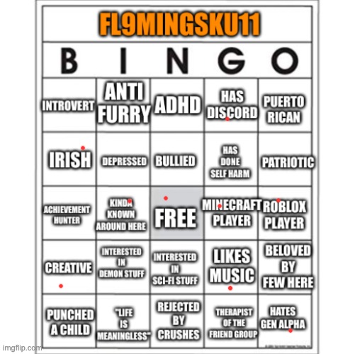 don't ask about the irish one | image tagged in fl9mingsku11 bingo | made w/ Imgflip meme maker