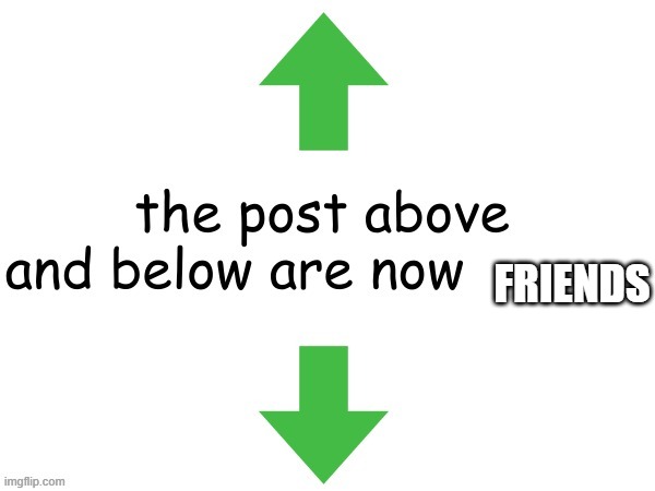 the post above and below are now dating | FRIENDS | image tagged in the post above and below are now dating | made w/ Imgflip meme maker