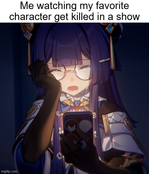 rip | Me watching my favorite character get killed in a show | image tagged in pela sad crying,death,tv show,favorite,characters,kill | made w/ Imgflip meme maker