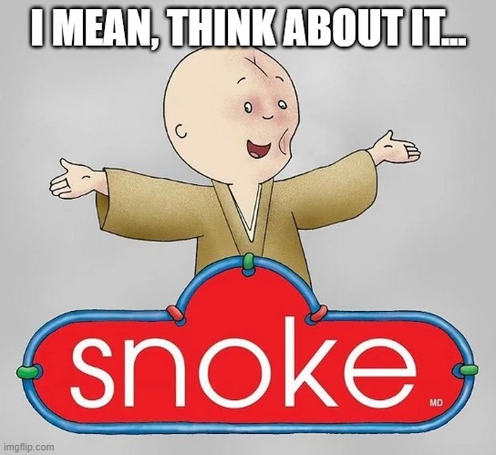 Snoke | I MEAN, THINK ABOUT IT... | image tagged in snoke | made w/ Imgflip meme maker