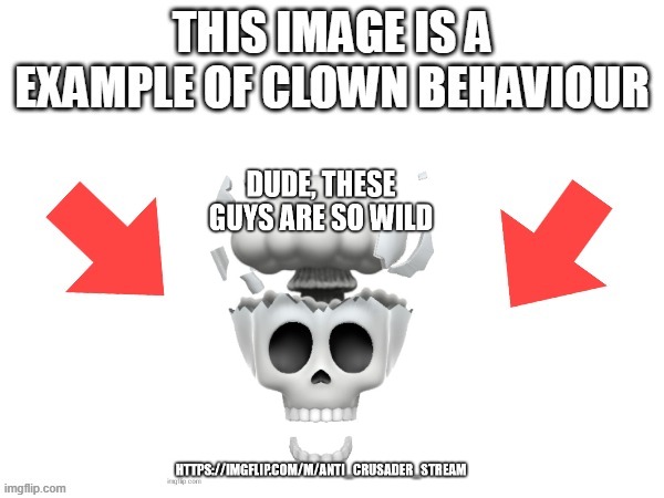 image tagged in this image is a example of clown behaviour | made w/ Imgflip meme maker