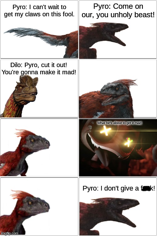 Pyroraptor vs CYN.mp3 | image tagged in comic | made w/ Imgflip meme maker