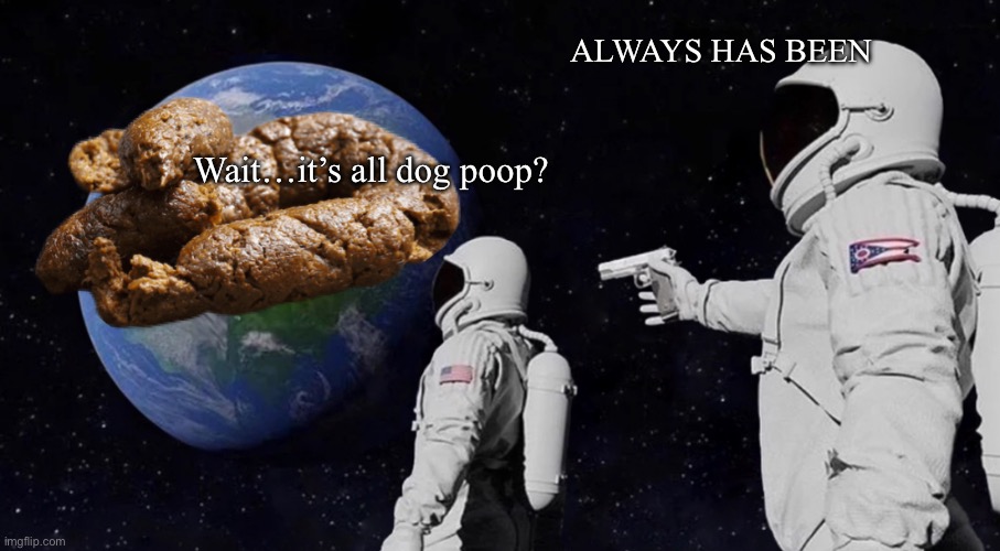 ALWAYS HAS BEEN; Wait…it’s all dog poop? | made w/ Imgflip meme maker