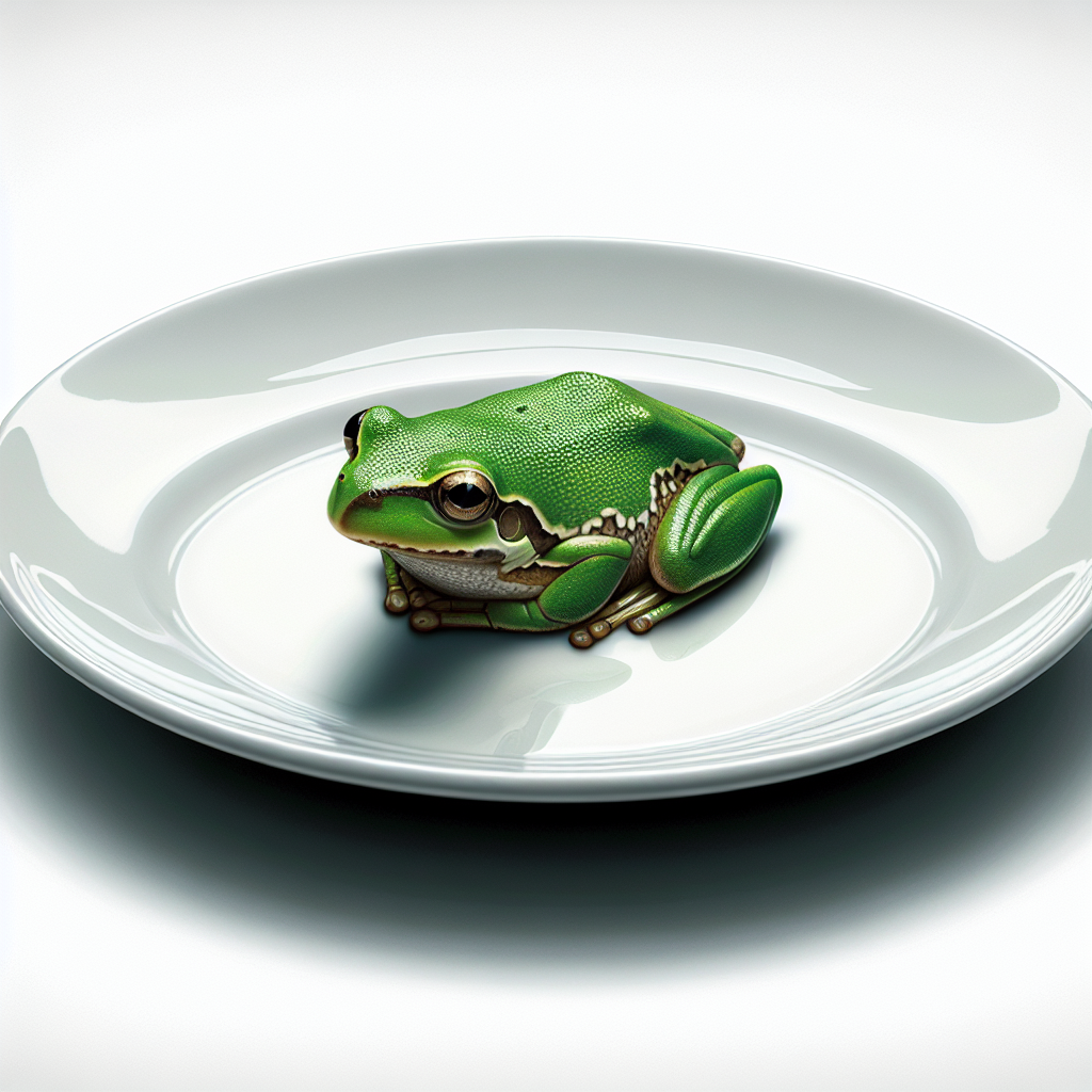 High Quality frog on dinner plate Blank Meme Template