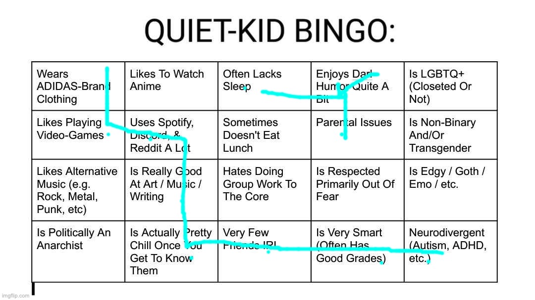 Ja? Ja. | image tagged in quiet kid bingo | made w/ Imgflip meme maker