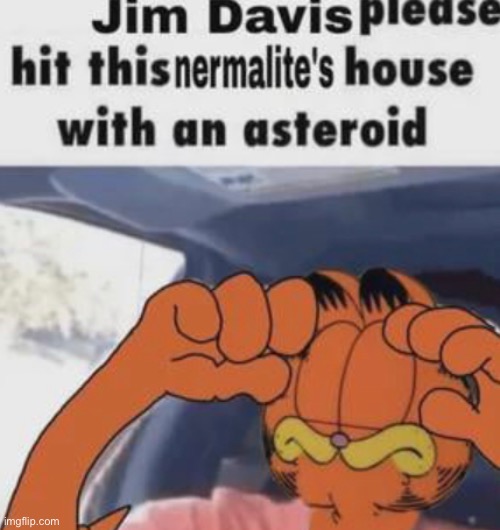 Jim Davis please hit this nermalite's house with an asteroid Blank Meme Template