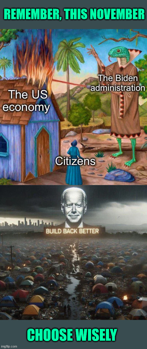 Bidenomics sucks... you know it... | REMEMBER, THIS NOVEMBER; CHOOSE WISELY | image tagged in bidenomics suck,vote wisely,you livelihood depends on it | made w/ Imgflip meme maker