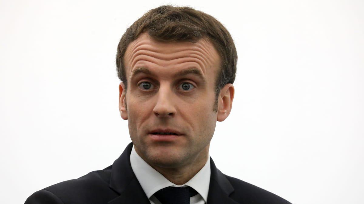 High Quality Macron surprised Blank Meme Template