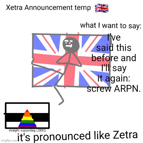 Xetra announcement temp | I've said this before and I'll say it again: screw ARPN. | image tagged in xetra announcement temp | made w/ Imgflip meme maker