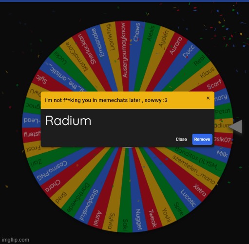 43rd place, Radium gets an alternative prize due to having no memes in the fun stream | made w/ Imgflip meme maker