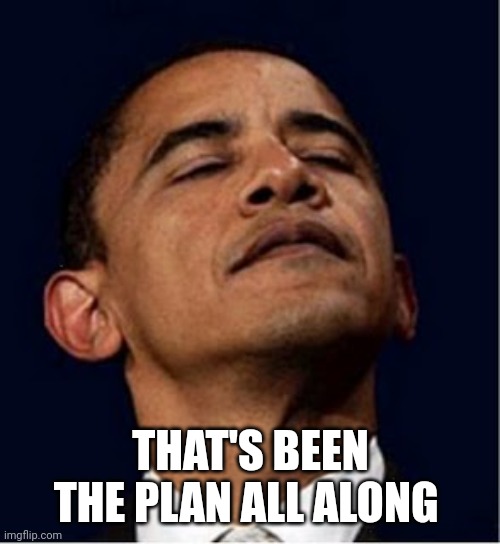 Barack Obama proud face | THAT'S BEEN THE PLAN ALL ALONG | image tagged in barack obama proud face | made w/ Imgflip meme maker