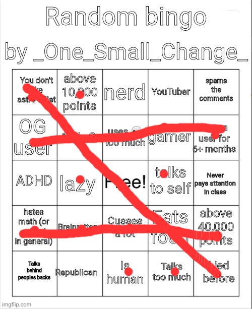 Random bingo by OSC | made w/ Imgflip meme maker