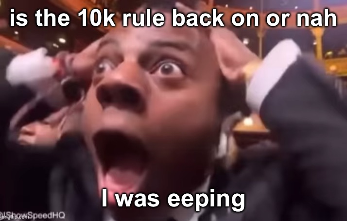 fr fr ong?!?!? | is the 10k rule back on or nah; I was eeping | image tagged in fr fr ong | made w/ Imgflip meme maker