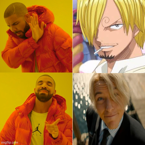 opla Sanji is best Sanji | image tagged in memes,drake hotline bling | made w/ Imgflip meme maker