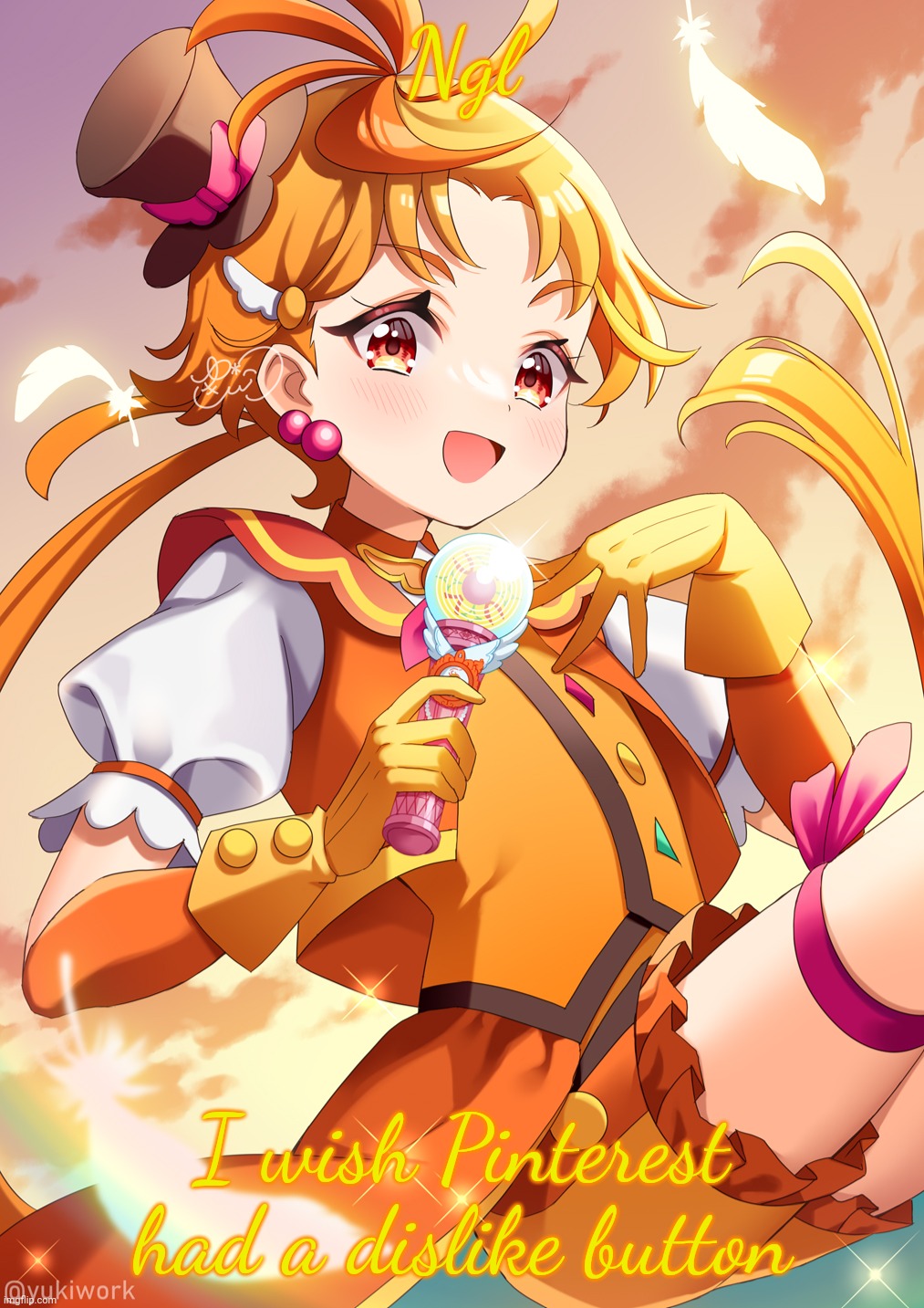 Cure Wing | Ngl; I wish Pinterest had a dislike button | image tagged in cure wing | made w/ Imgflip meme maker