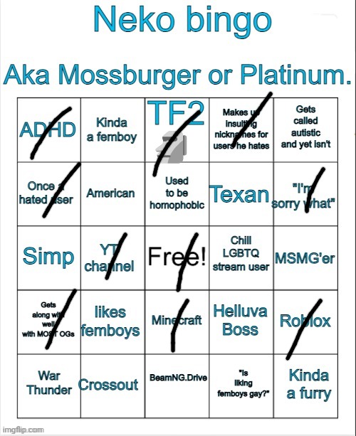 Neko bingo | image tagged in neko bingo | made w/ Imgflip meme maker