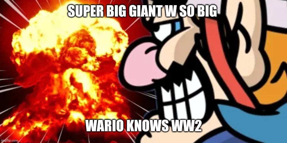 Wario Waft | SUPER BIG GIANT W SO BIG WARIO KNOWS WW2 | image tagged in wario waft | made w/ Imgflip meme maker