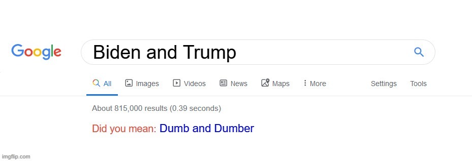 Did you mean? | Biden and Trump; Dumb and Dumber | image tagged in did you mean | made w/ Imgflip meme maker