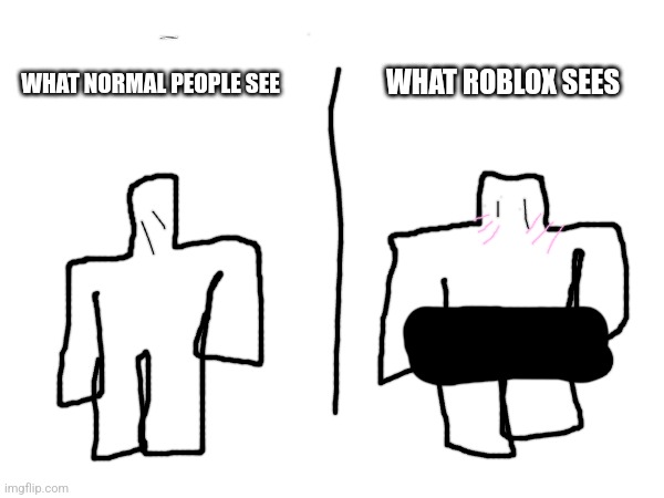 WHAT NORMAL PEOPLE SEE WHAT ROBLOX SEES | made w/ Imgflip meme maker