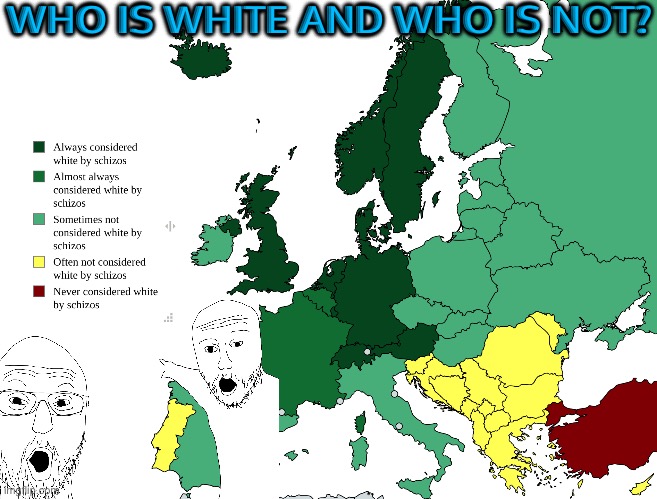 Who is White? | WHO IS WHITE AND WHO IS NOT? | image tagged in white identity,white people,white power,white privilege,european union,schizophrenia | made w/ Imgflip meme maker
