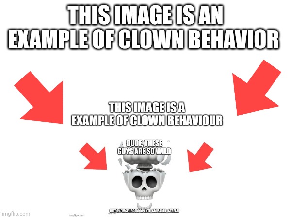 THIS IMAGE IS AN EXAMPLE OF CLOWN BEHAVIOR | made w/ Imgflip meme maker