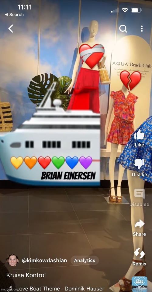 GaY Kruise | image tagged in fashion,bloomingdales,love boat,gay,emooji art,brian einersen | made w/ Imgflip meme maker