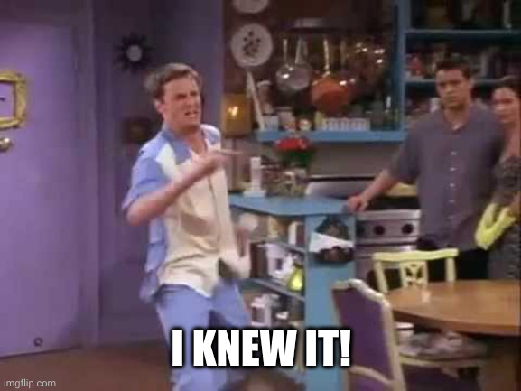 I knew it! | I KNEW IT! | image tagged in i knew it | made w/ Imgflip meme maker