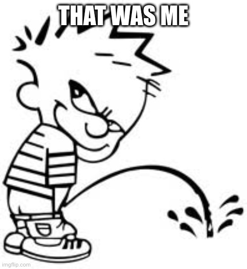 Calvin urinating | THAT WAS ME | image tagged in calvin urinating | made w/ Imgflip meme maker