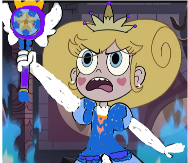 High Quality star butterfly holding her wand angrily Blank Meme Template