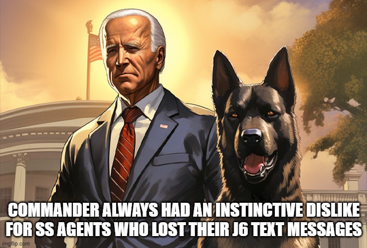 COMMANDER ALWAYS HAD AN INSTINCTIVE DISLIKE FOR SS AGENTS WHO LOST THEIR J6 TEXT MESSAGES | made w/ Imgflip meme maker