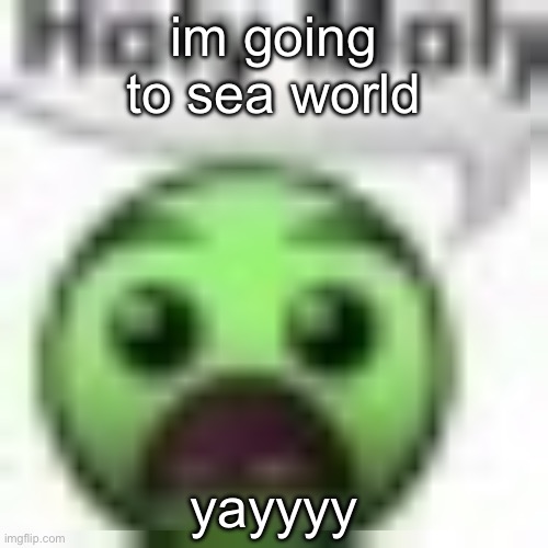 holy moly | im going to sea world; yayyyy | image tagged in holy moly | made w/ Imgflip meme maker