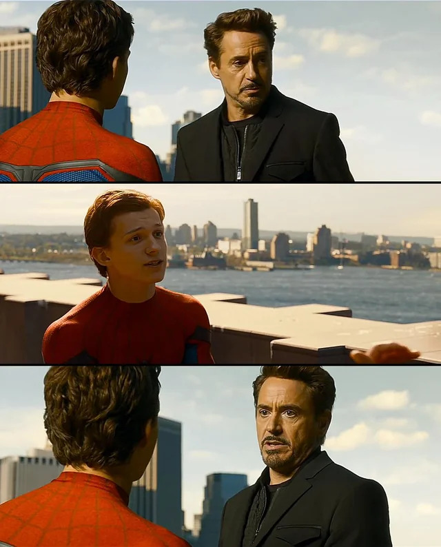 Peter Parker and Tony Stark Blank Meme Template