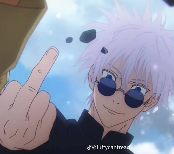 High Quality Gojo Middle Finger Blank Meme Template