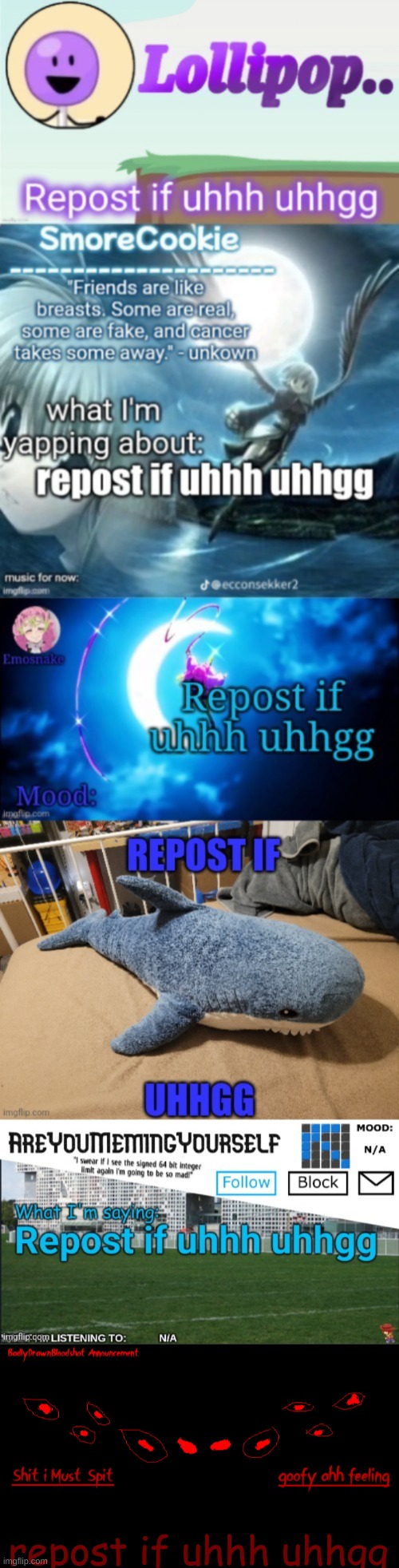 repost if uhhh uhhgg | image tagged in bdb annoucnement | made w/ Imgflip meme maker