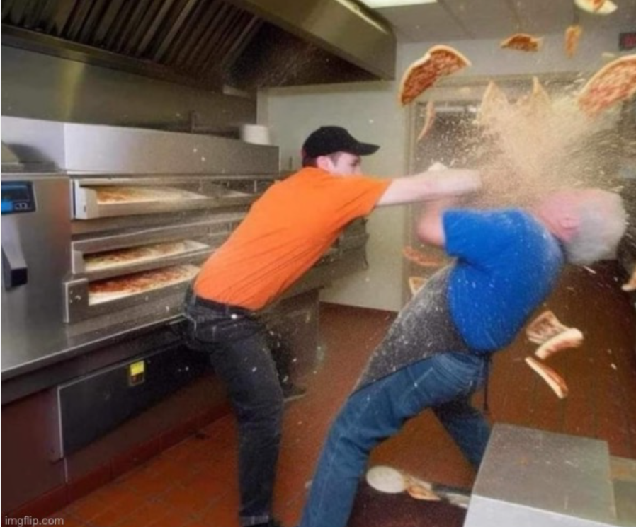 PIZZA FIGHT Blank Meme Template