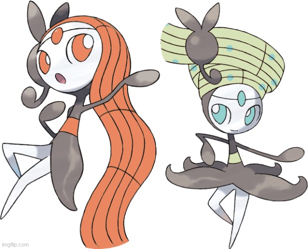 Meloetta's forms but color swapped.mp3 | image tagged in color swapped meloetta aria form,color swapped meloetta pirouette form | made w/ Imgflip meme maker