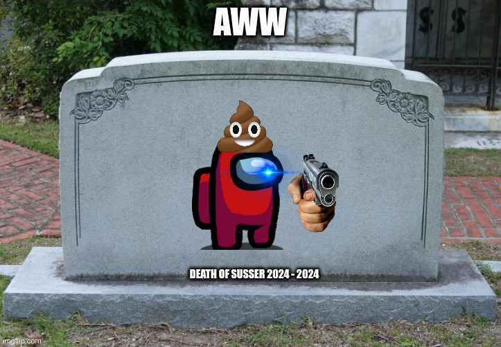 Gravestone | AWW; DEATH OF SUSSER 2024 - 2024 | image tagged in gravestone | made w/ Imgflip meme maker
